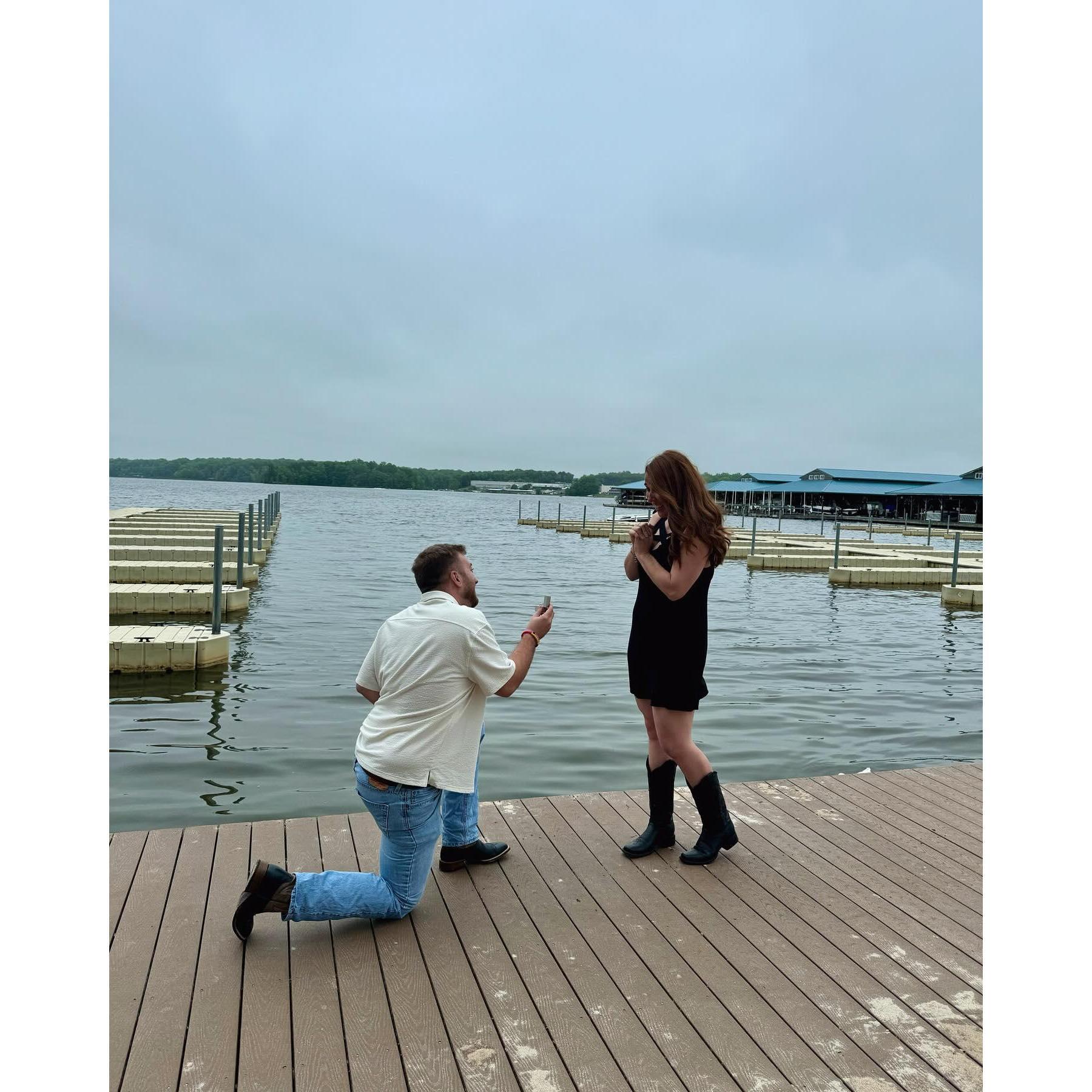 Alex proposed to Ellie on May 4th 2024 while at Taphouse for beers with their friends Erika and Tyler. Erika and Tyler were in on the surprise!