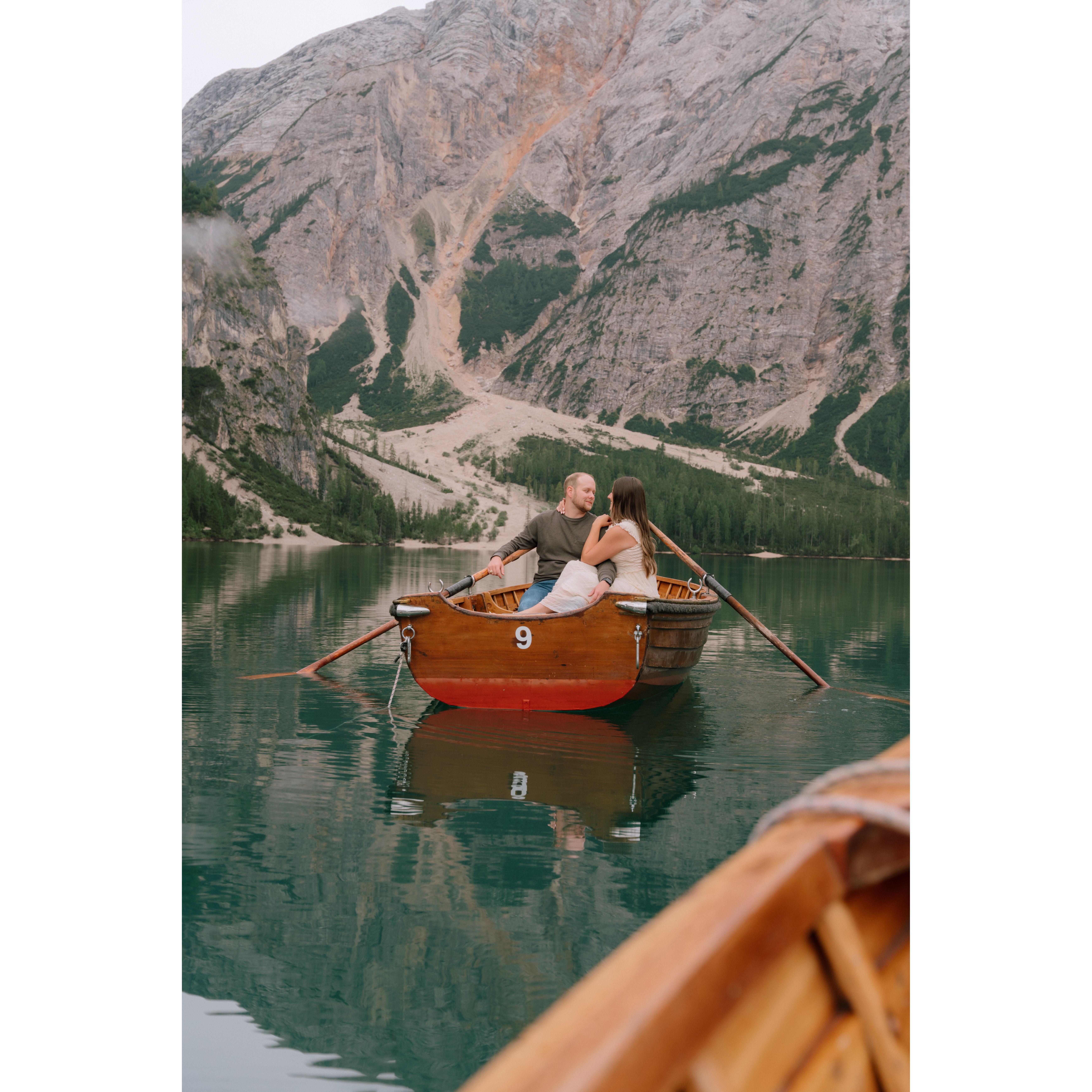 engagement photos on Lago di Braies, Dolomiti, Italy!!!