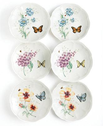 Lenox Dinnerware, Set of 6 Butterfly Meadow Party Plates