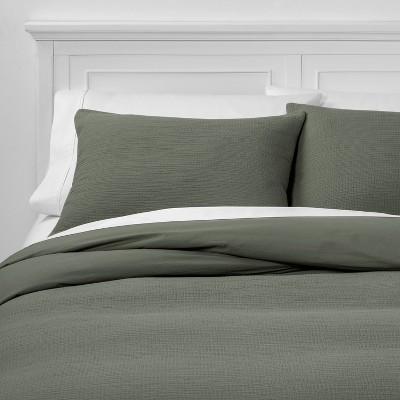Full/Queen Micro Texture Duvet Cover & Sham Set Olive - Project 62™ + Nate Berkus™