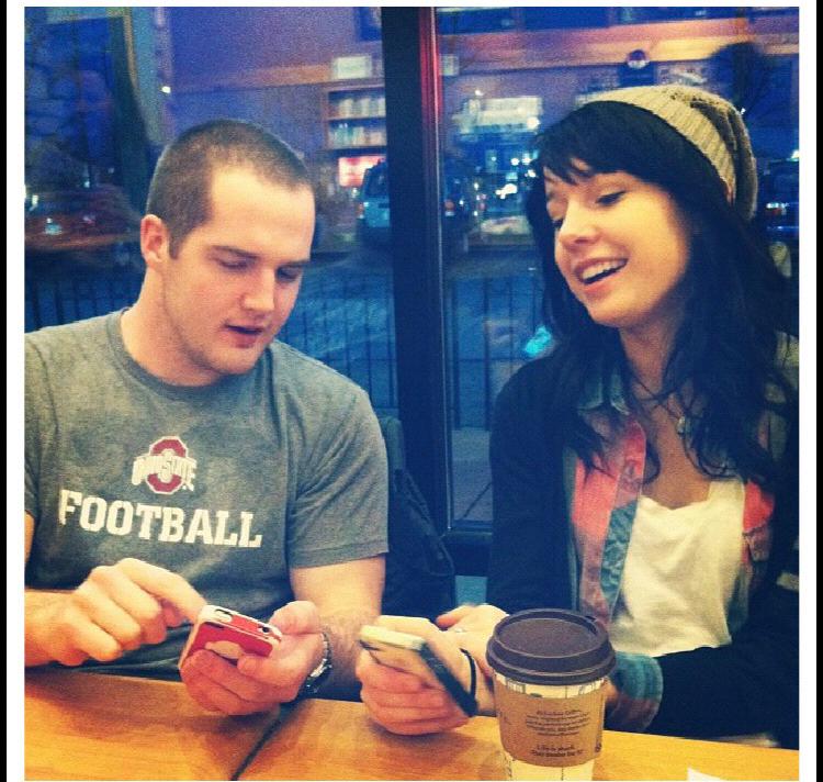 We met up at Caribou coffee with some friends here, in 2013.