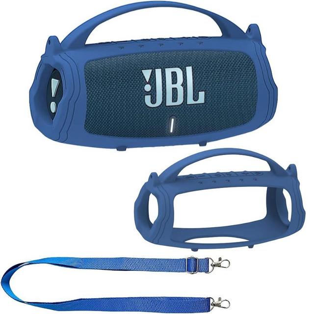 Silicone Cover Case for JBL Charge 5 Portable Bluetooth Speaker, Protective Skin Case for JBL Charge 5 Portable Bluetooth Speaker Accessories(Blue Case)