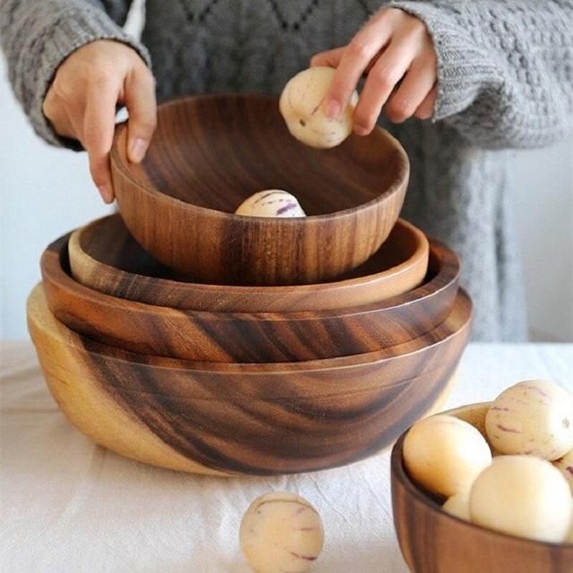 Acacia Wood Salad Bowl