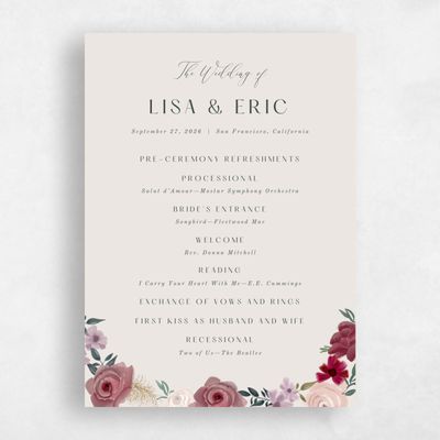 Light Greige, Red Wedding Program - Miele