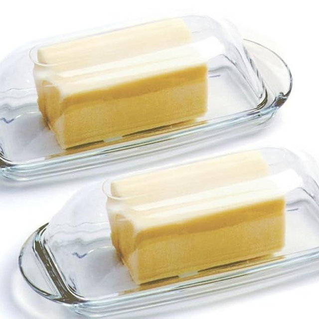 Anchor Hocking Presence Glass Butter Dish With Cover Set of 1, Clear