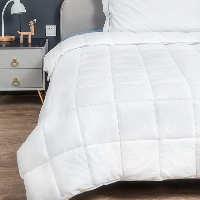 Sunflower 100% Cotton Comforter King Down Alternative, Duvet Insert, 300TC All-Season, 8 Corner Tabs, Pre-Shrink & Lightweight & Fluffy, White