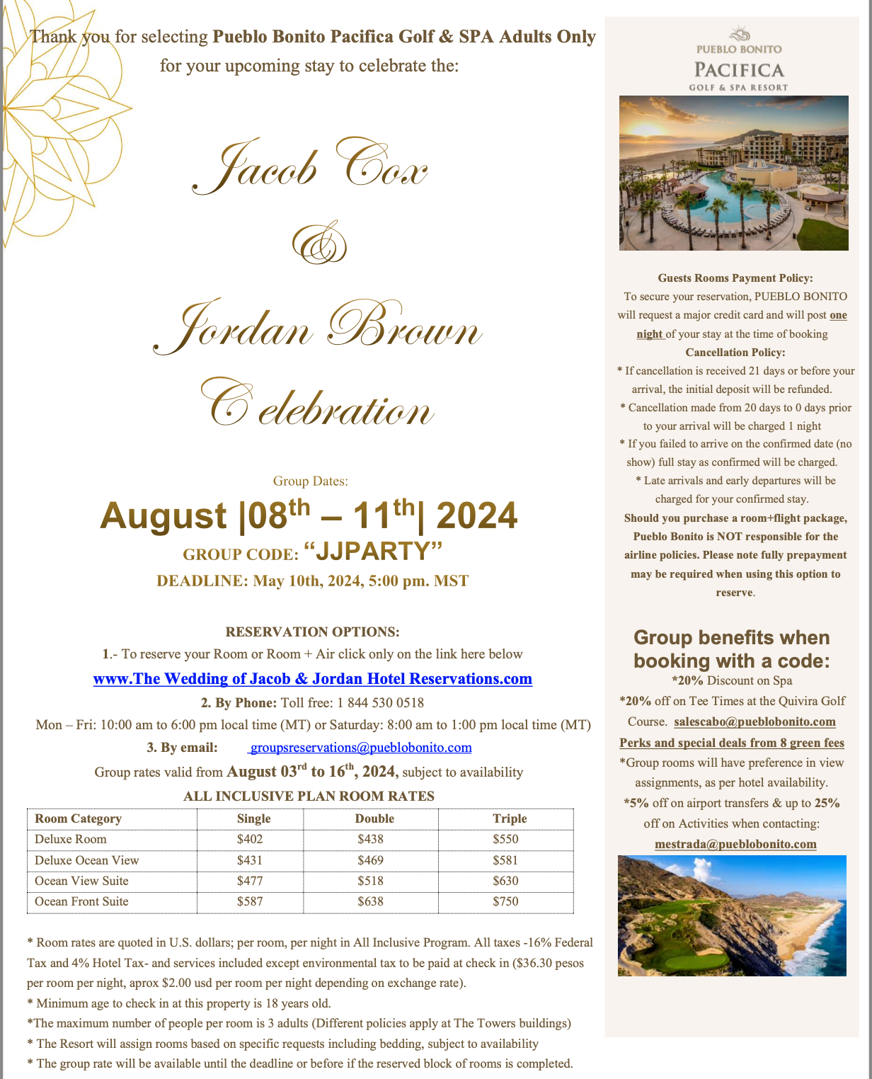 The Wedding Website of Jordan Brown and Jacob Cox