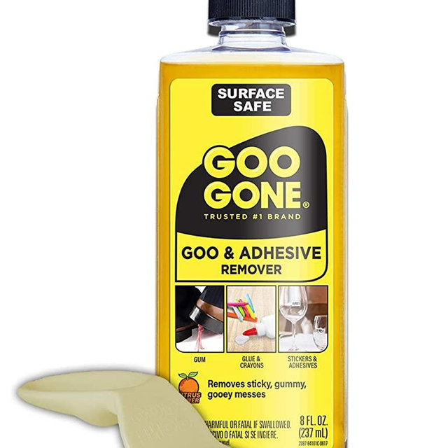 Goo Gone Original Liquid - 8 Ounce and Sticker Lifter - Surface Safe Adhesive Remover Safely Removes Stickers Labels Decals Residue Tape Chewing Gum Grease Tar Crayon Glue