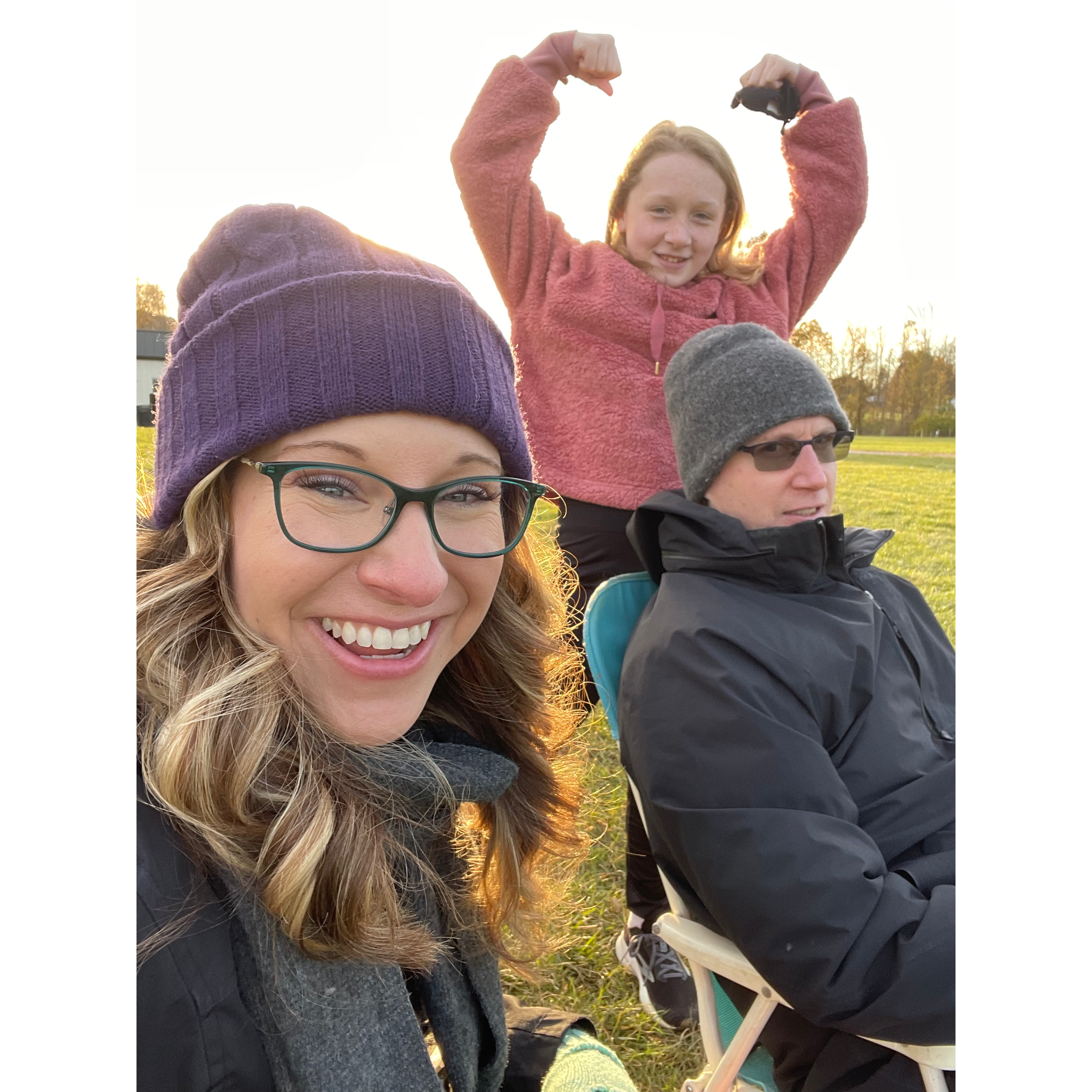 Cold game watching Lily kick butt in Lacrosse!