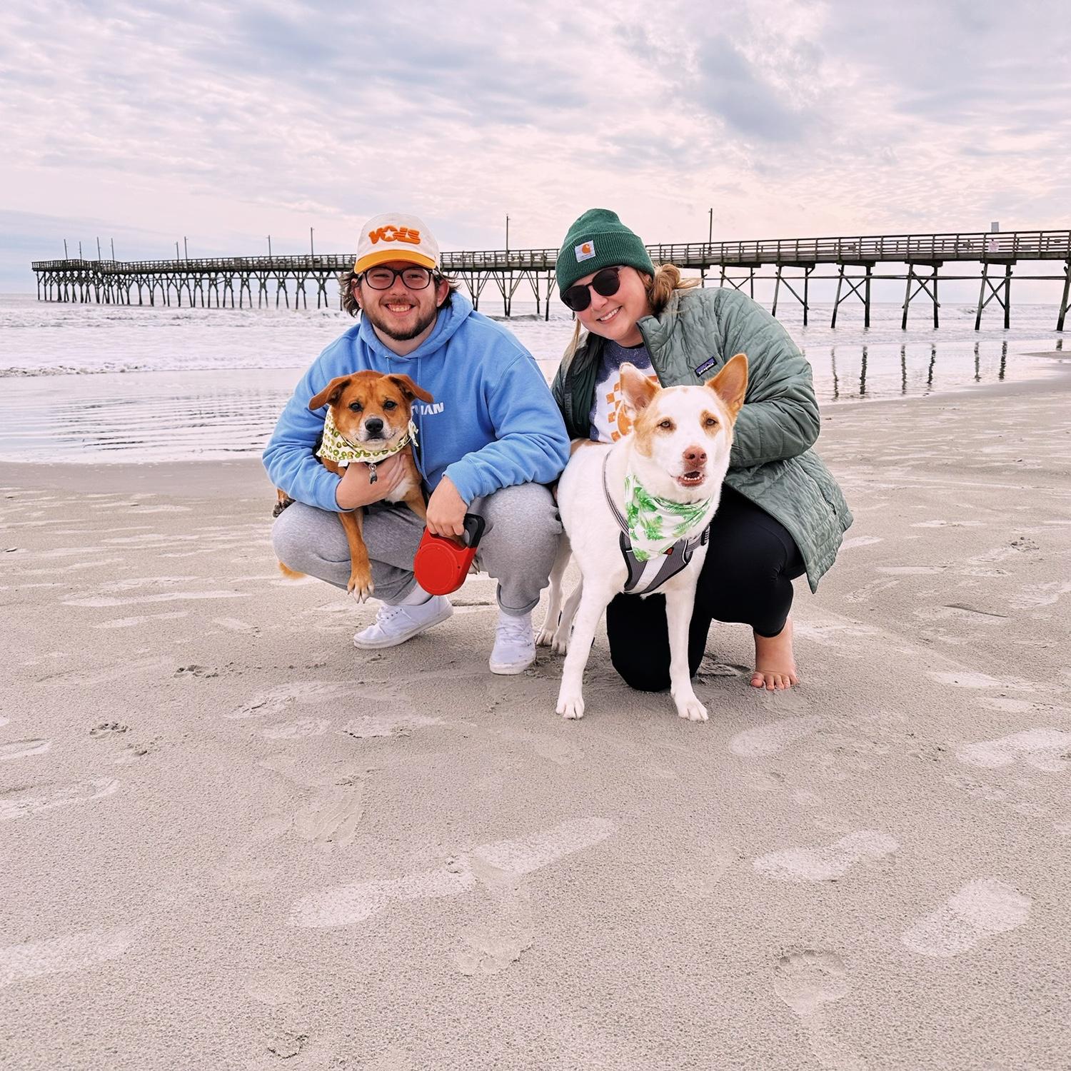 Adopted Opie March 2023 and took the dogs to the beach for the first time
