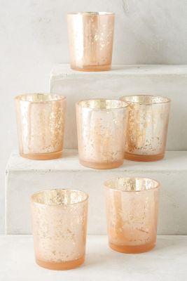 Dappled Glass Votive Set