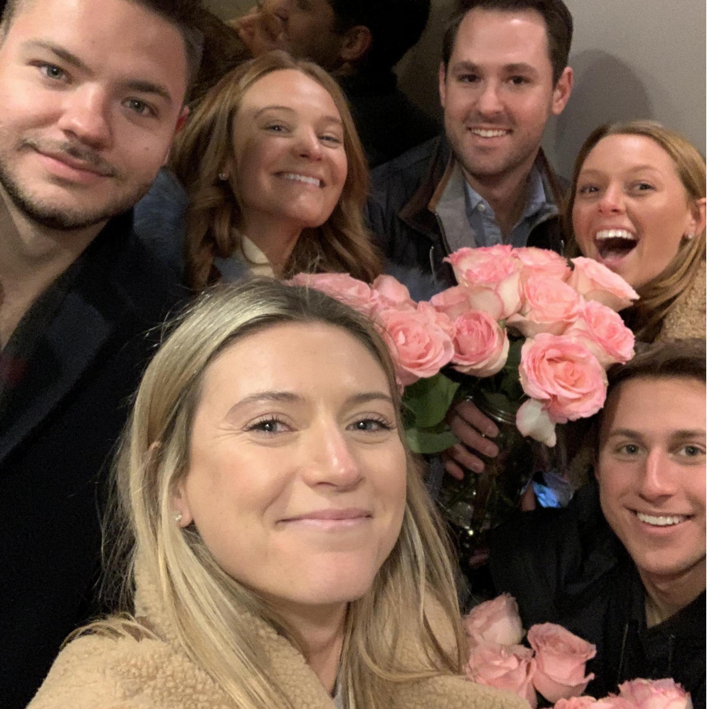 The iconic, post-proposal elevator selfie