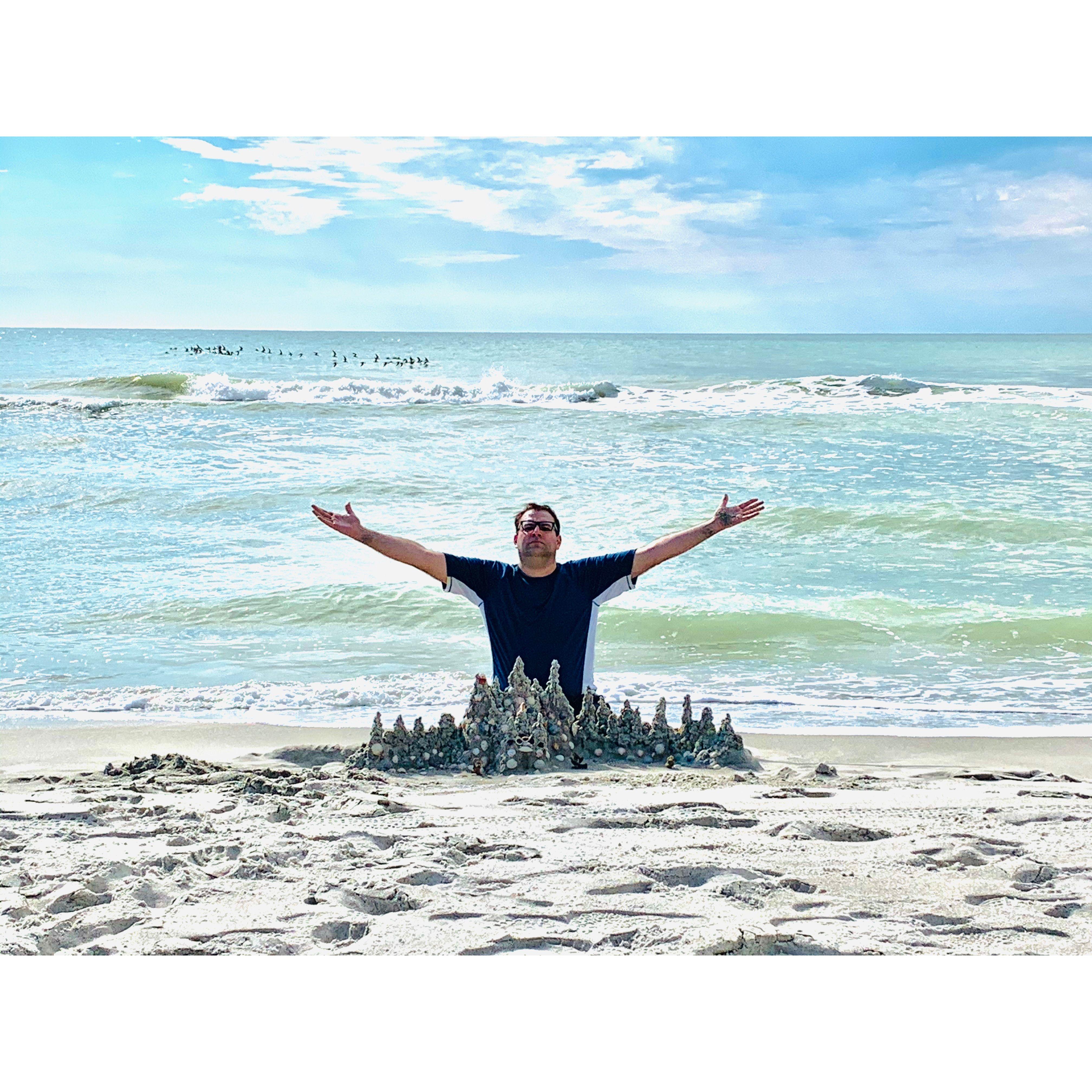 Ben at his happy place- the beach!