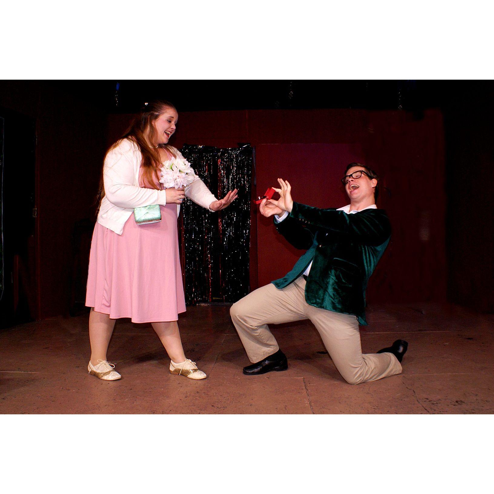 A snap of Nick and Aimee playing Brad and Janet together!