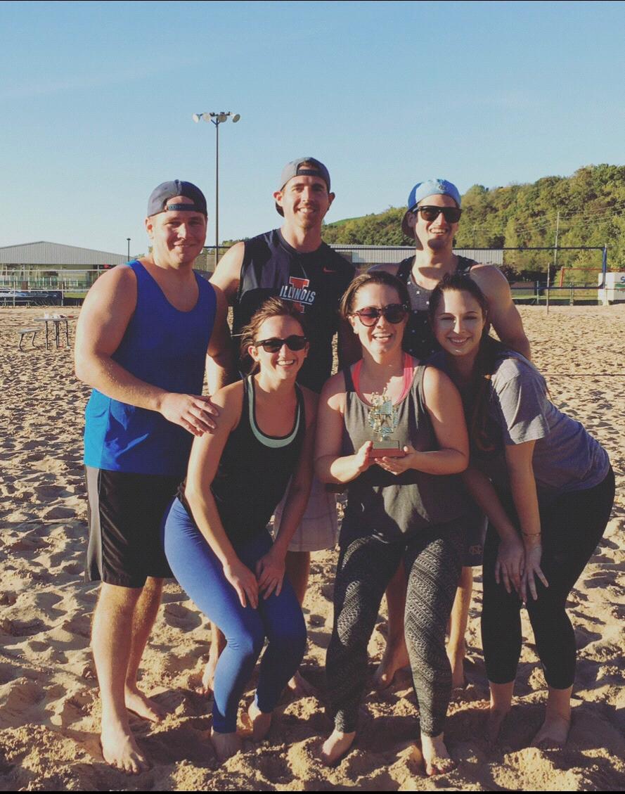 The first picture we took together! We took this after (winning) a sand volleyball tournament. This was taken 10.6.2016- almost 3 years from our wedding date!