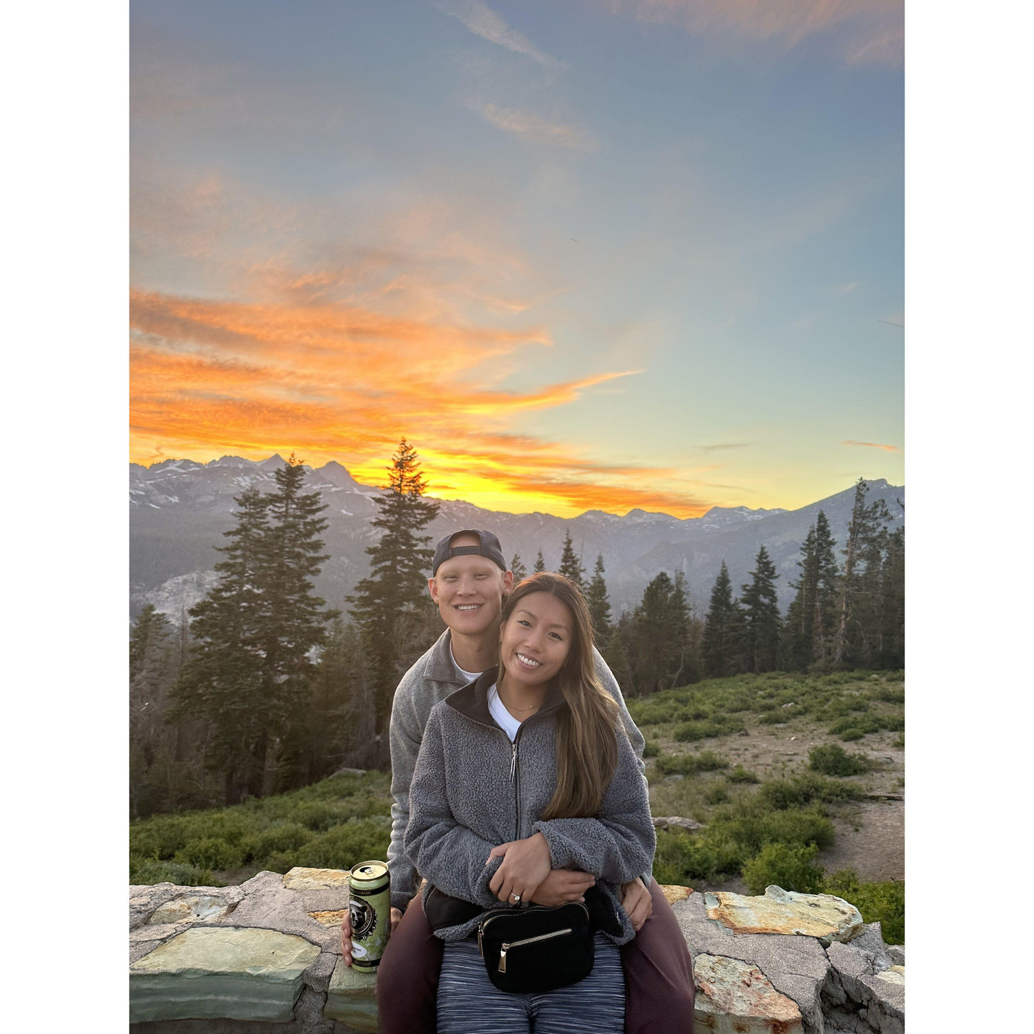 Captured one of our favorite sunset photos during our visit to Mammoth Lakes, CA