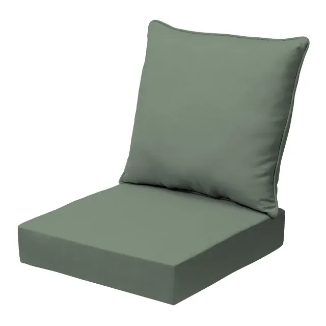 Arden Selections earthFIBER Outdoor Deep Seat Cushion Set, 24 x 24, Water repellent, Fade Resistant, Deep Seat Bottom and Back Cushion for Chair