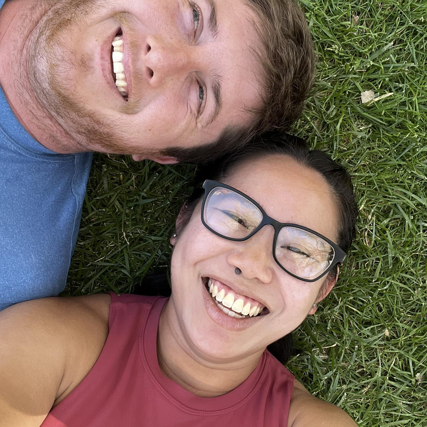 Just a cute photo of us pretending to laugh.