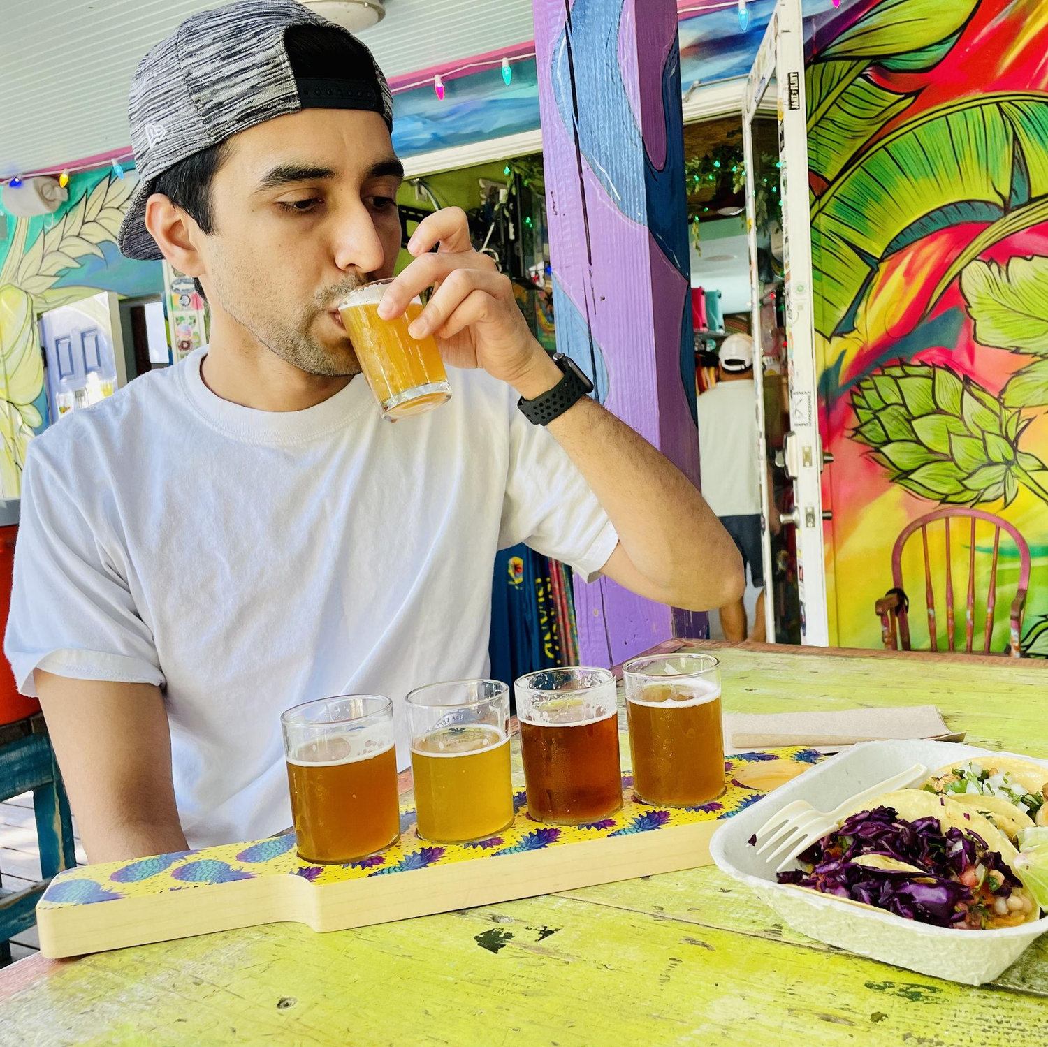 Harsh in his natural element...drinking beer...