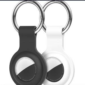 Compatible with AirTag Holder Case Keychain 2 Pack,Silicone for Air Tags Key Chain Ring Case Cover for Air Tag Holder GPS Tracker Item Air Tags Finders Accessories Air Tagholder for Kids,Bags,Luggages