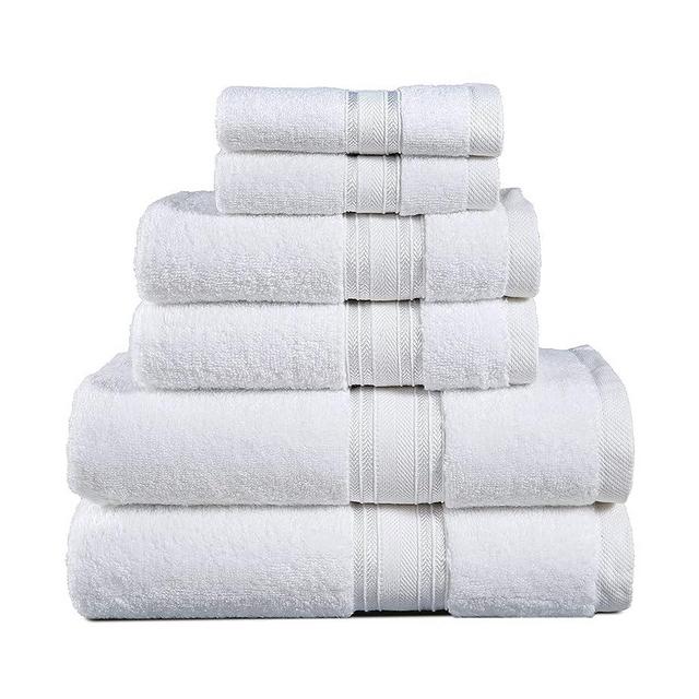 LANE LINEN Luxury Bath Towels Set - 6 Piece 100% CottonBathroom Zero Twist Shower Extra Absorbent Towel Super Soft 2 Hand Wash Cloths White
