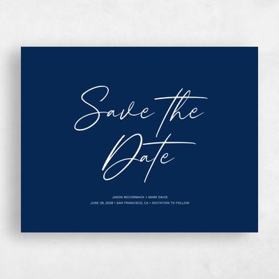 Vibrant Navy, Blue Wedding Save the Date - Nahomi Type