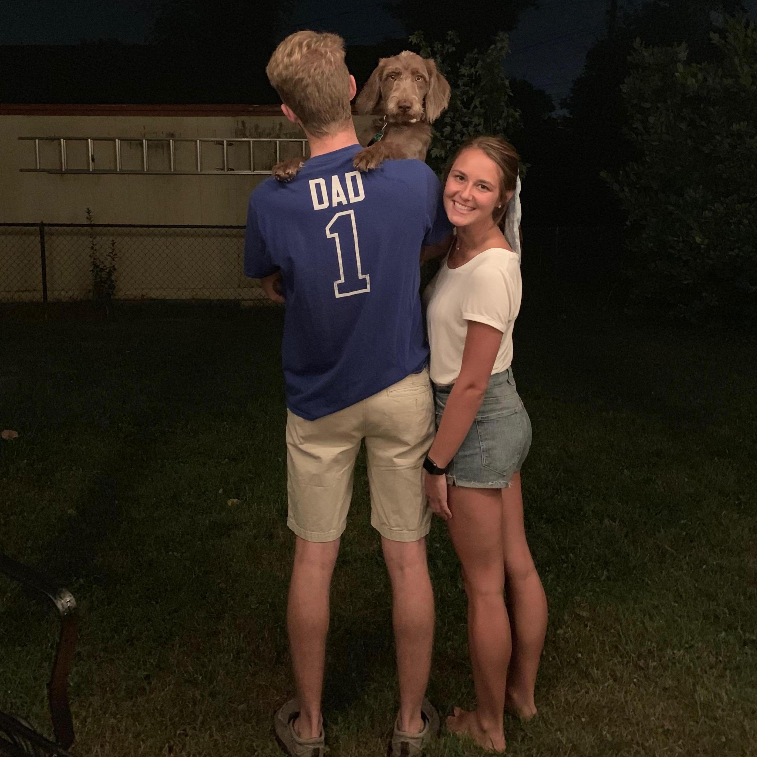 Our sweet Chloe. Harrison is her #1 dad (August 2019)