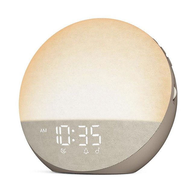 Sunrise Alarm Clock White Noise Machine: Natural Wake Up Light - Dimmable Clock with Bluetooth Speaker for Bedroom - 25 Sleep Sounds for Baby Adults Kids Cocoa