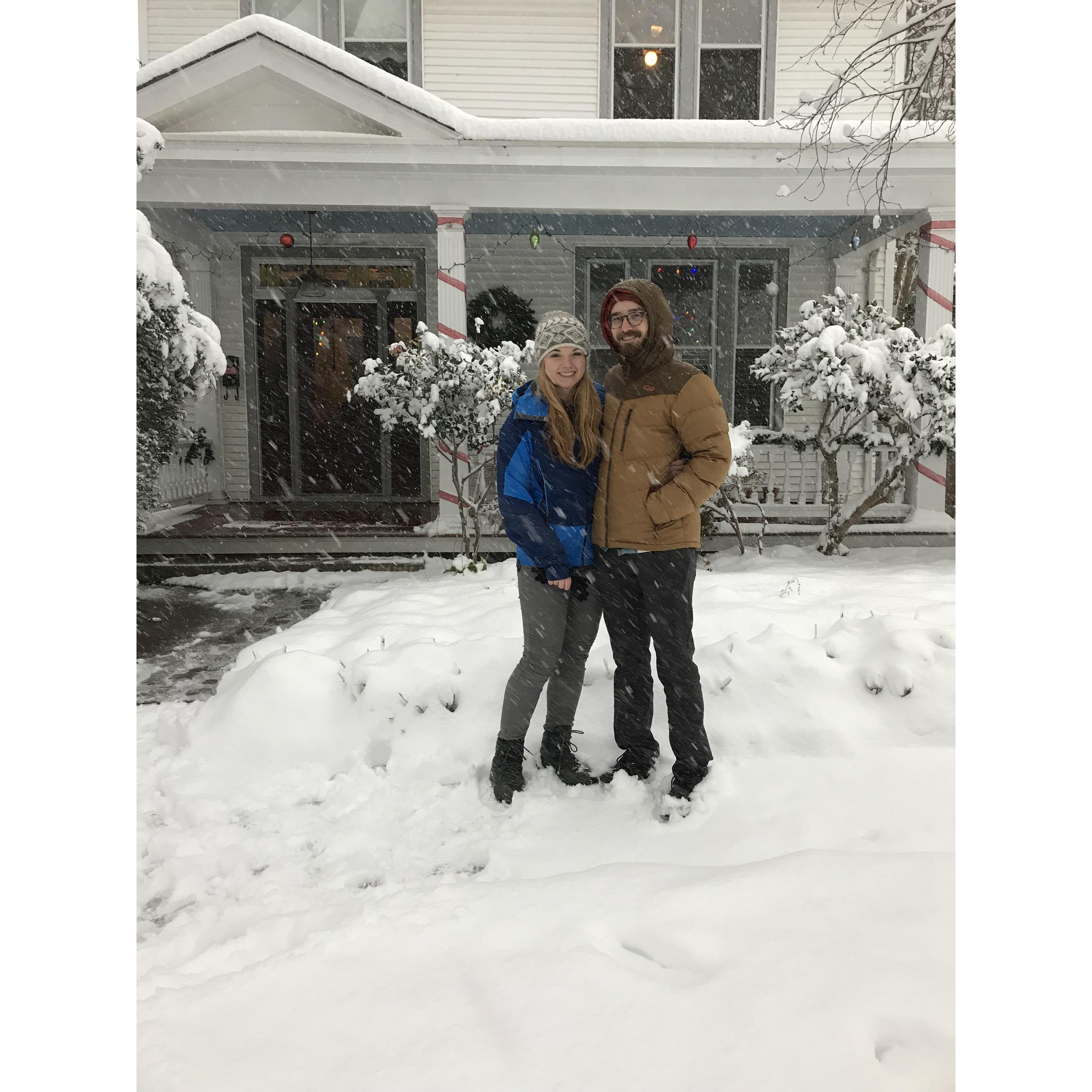 First Richmond snow together at our home 2018