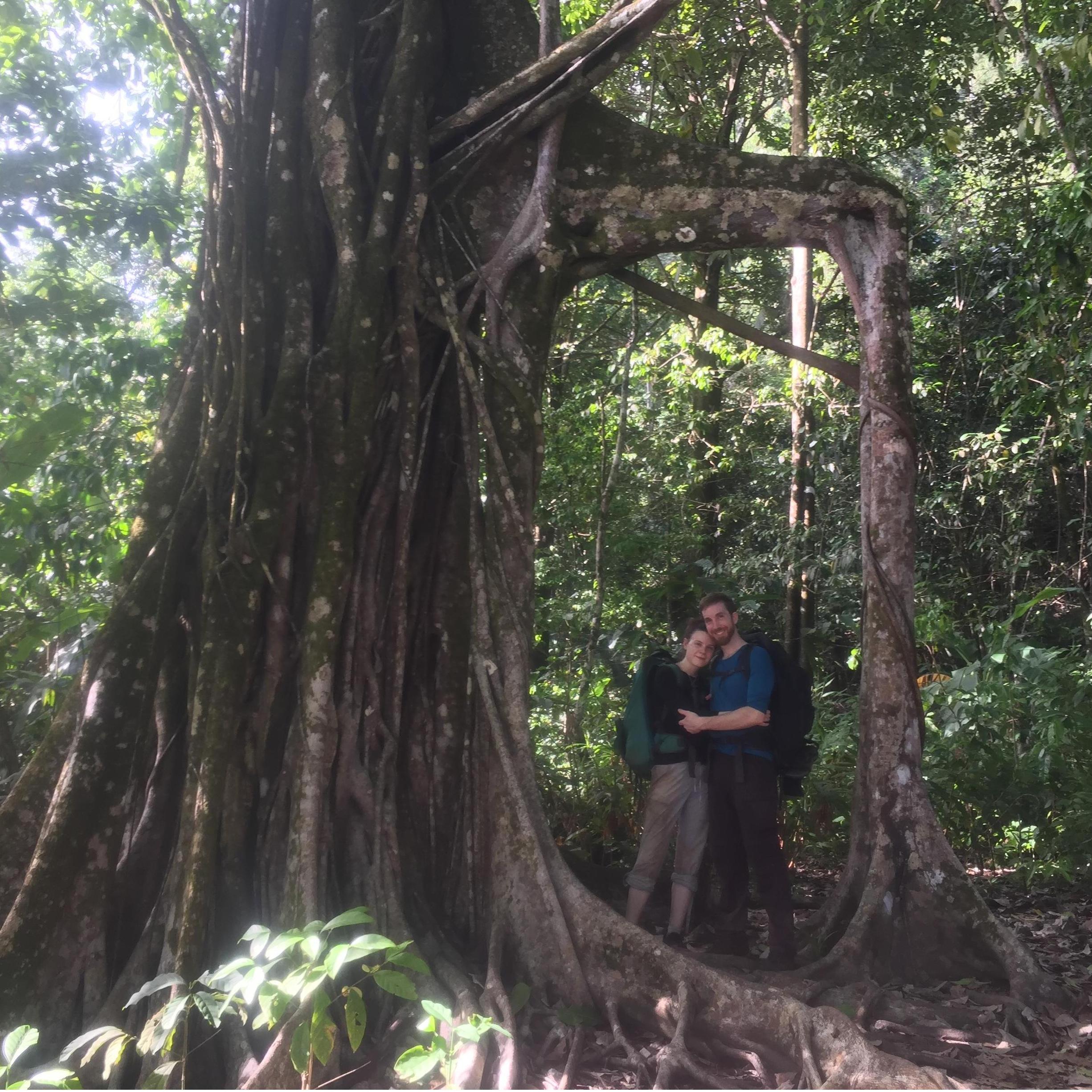 Under a natural arch in Costa Rica