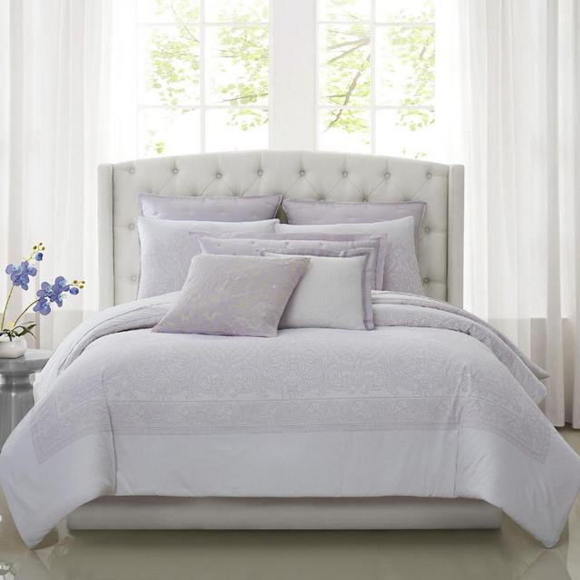 Charisma® Medici 3-Piece Queen Comforter Set in White/Lavender