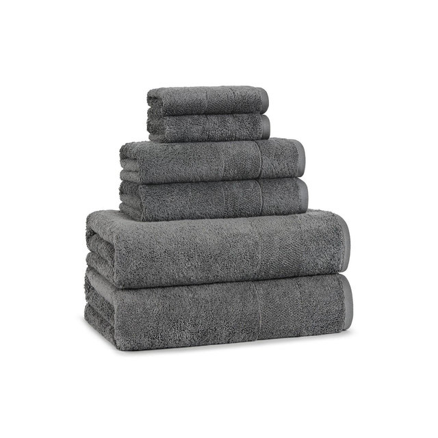 Aston and Arden Luxury Solid 6-Piece Bath Towel Set, 600 GSM, Soft 100% Turkish Cotton Bathroom Towels, Made in Turkey, 2 Bath Towels, 2 Hand Towels, 2 Washcloths