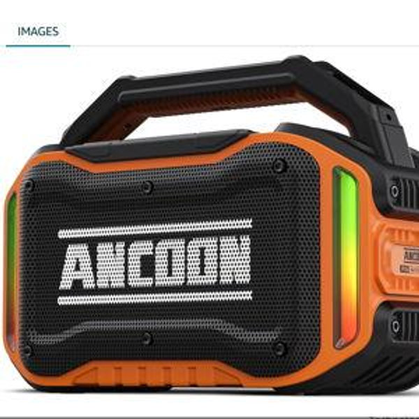 Speakers Bluetooth Wireless: 80W(Peak) Loud Speaker with Bass, 20H Playtime, IPX6 Waterproof, Large Jobsite Speakers for Work, Outdoor, Workshop, Garage, Portable Speaker with TWS (Orange)
