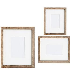 Wood Gallery Single Opening Frame, Set Of 3 - Gray