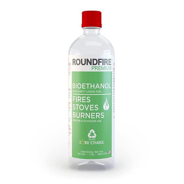 Roundfire Premium 1 Litre - Bioethanol Fuel for fireplaces, Stoves and Burners (1 Quart)
