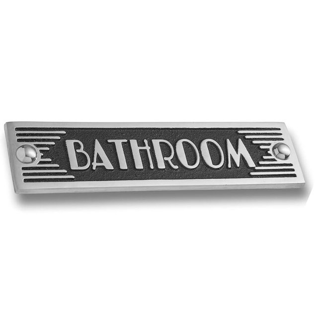 The Metal Foundry Bathroom Metal Door Sign. Art Deco Style Home Décor Accessories Door Or Wall Aluminium Plaque. Handmade In England.