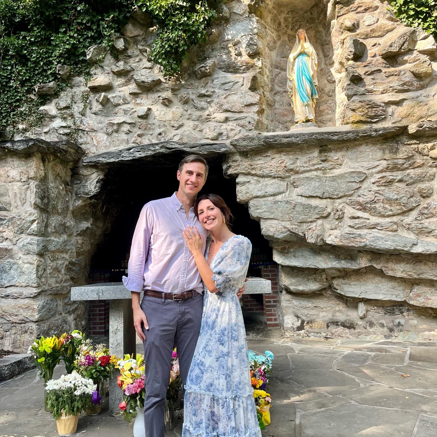 The day of our engagement - Grotto of ​Our Lady of Lourdes, Maryland