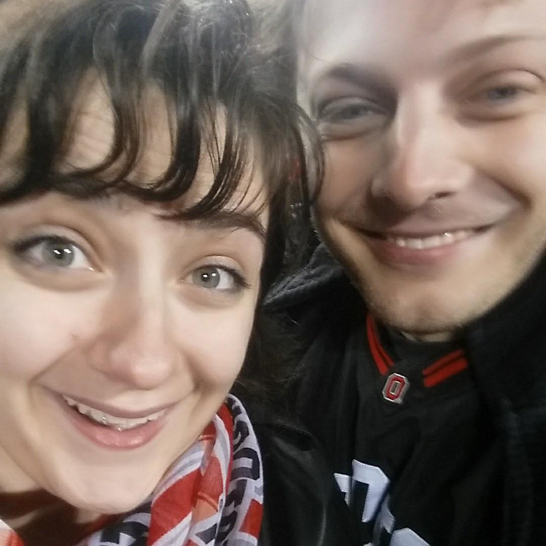 On the field after Ohio State's 39-38 victory over Penn State in 2017