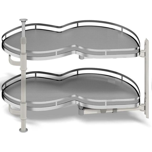 Blind Corner Cabinet Pull Out Organizer, Swing Right Pull Out Cabinet Organizer 26 inch, Cabinet Lazy Susan for Corner Cabinet Blind Shelf, 2 Tiers Tray, Adjustable Height