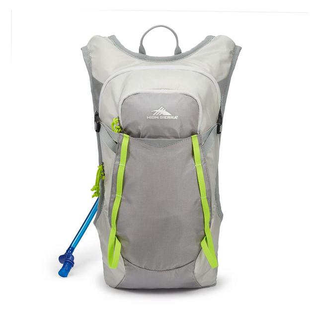 High Sierra Hydrahike 2.0 8L Hydration Water Backpack with Insulated Reservoir Pocket for Hiking, Running, Climbing, or Cycling, Gray & Green