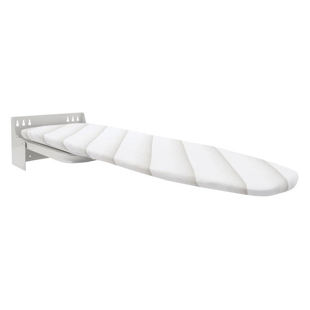 Wall Mounted Ironing Board 37.4" X 7.5" Foldable Iron Board Wall Mount Mini Ironing Board 180° Swivel for Small Spaces | with 100% Cotton Ironing Board Cover | Striped (US Stock)