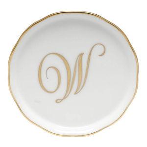 Herend Accessories Coasters Monogram Coaster - W