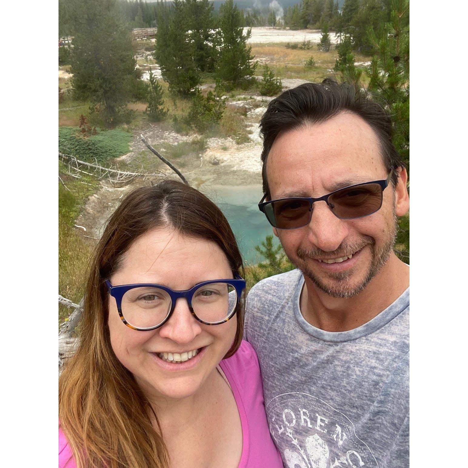 The hot springs in Yellowstone National Park