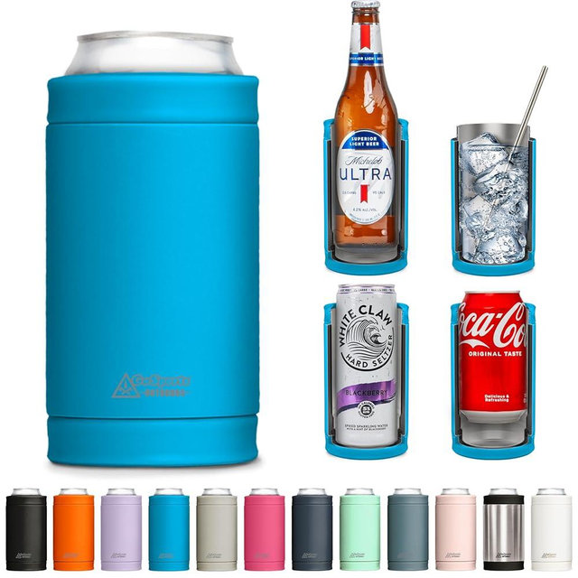 DUALIE 3 in 1 Insulated Can Cooler - 15+ Colors - Universal Size for 12 oz Cans, Slim Cans, and Bottles