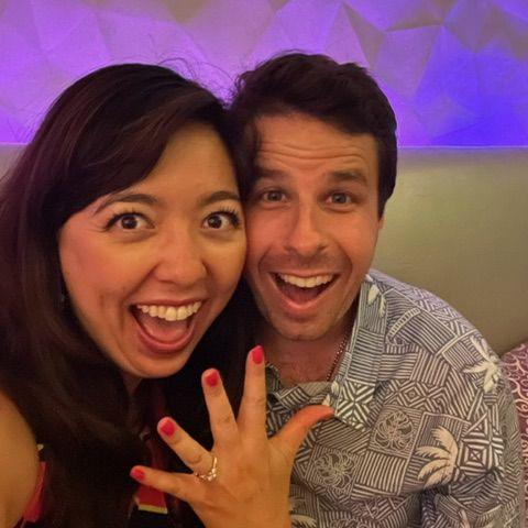 Our faces knowing we're going to spend the rest of our lives together!