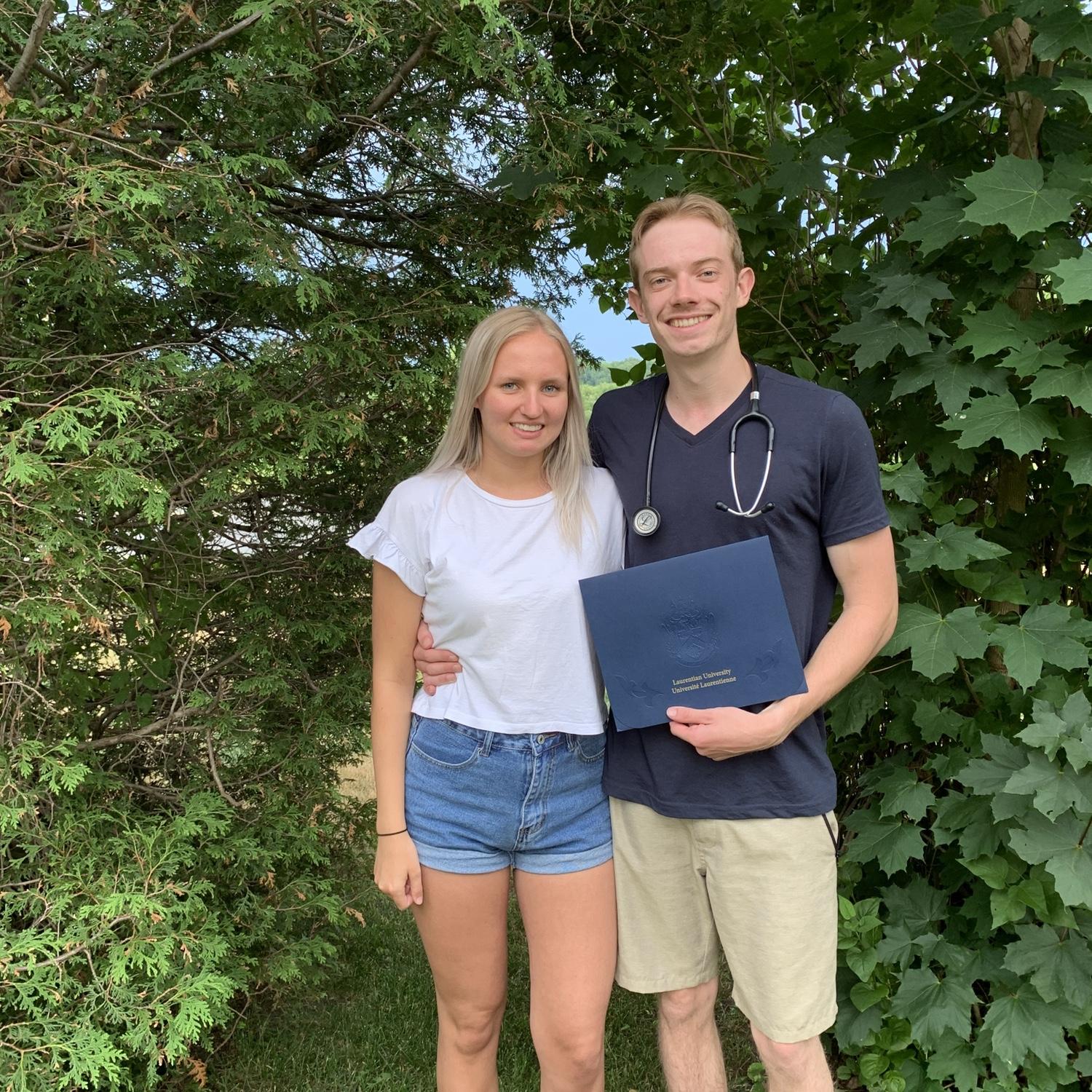 In June 2020, Alex obtained his BScN degree and celebrated with friends and family in the backyard for a graduation party since the ceremony itself was cancelled due to Covid