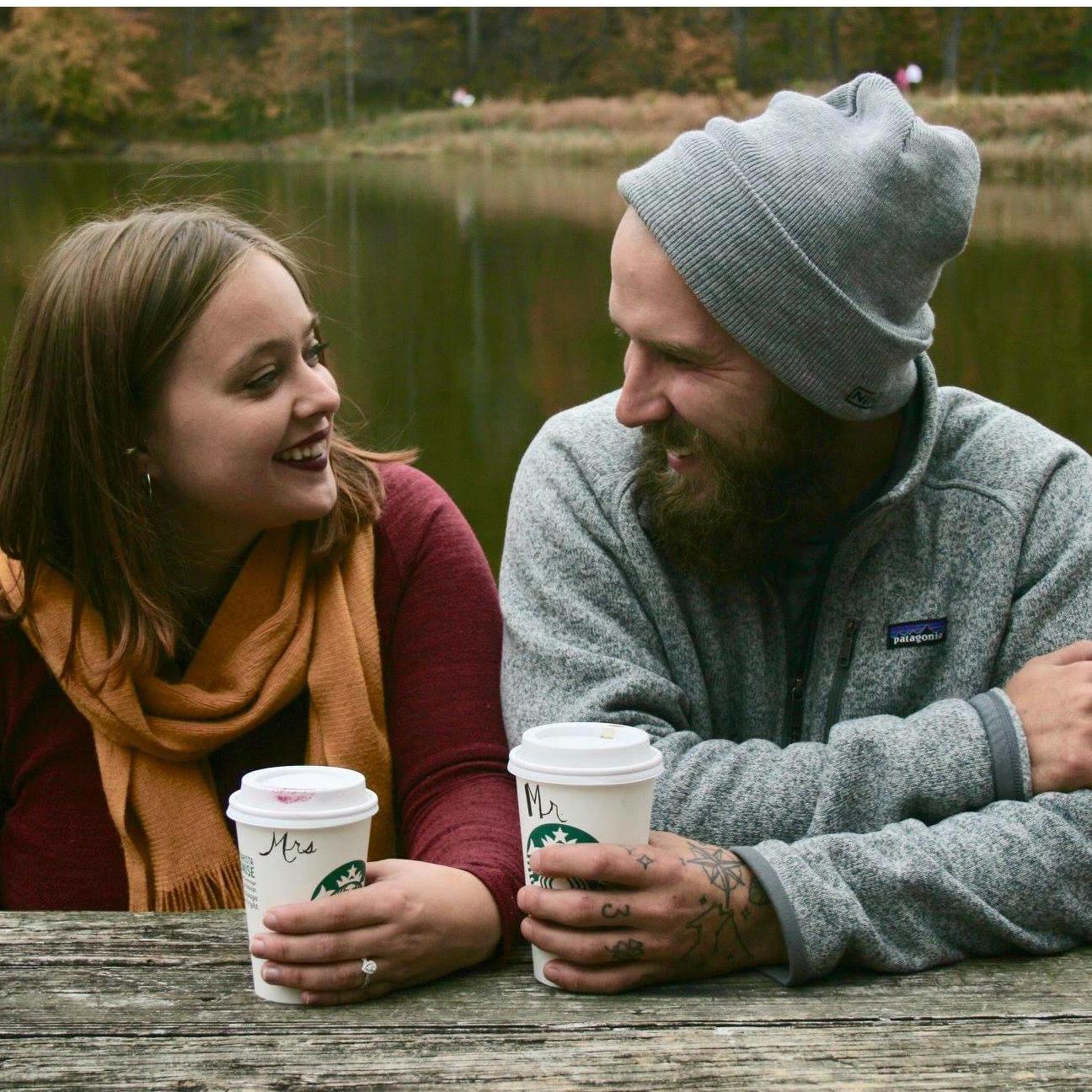 We met because of our jobs and Starbucks.