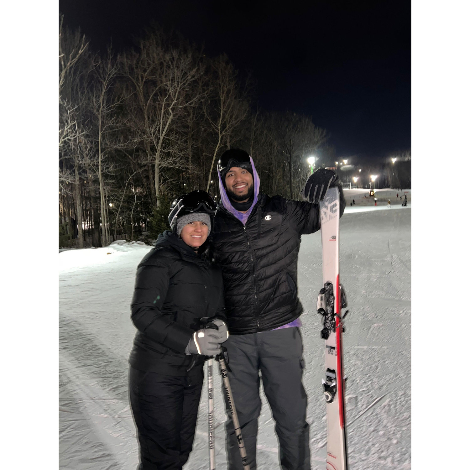 Neither of us made it off the bunny slope