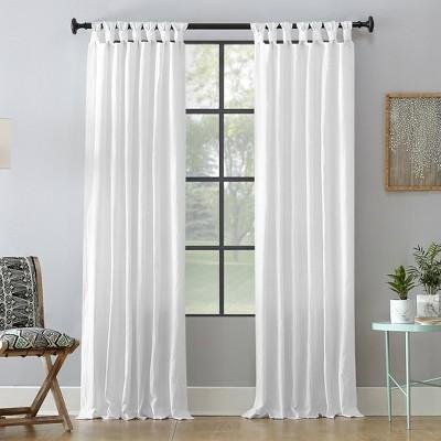 52"x84" Washed Cotton Twist Tab Curtain White - Archaeo