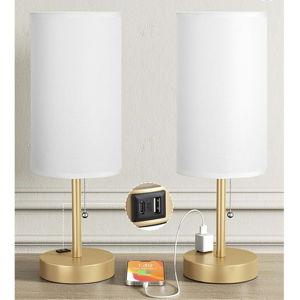 Fenmzee Plus Gold Bedside Lamps Set of 2